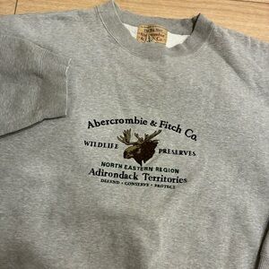 Abercrombie & Fitch Gray Sweatshirt with Moose Graphic